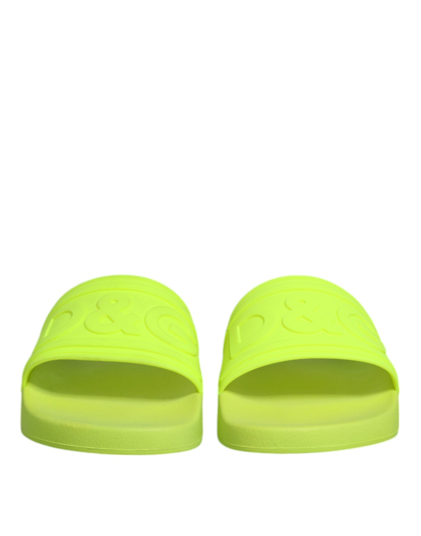 Dolce & Gabbana Green Rubber Slides Sandals Beachwear Shoes Dolce & Gabbana
