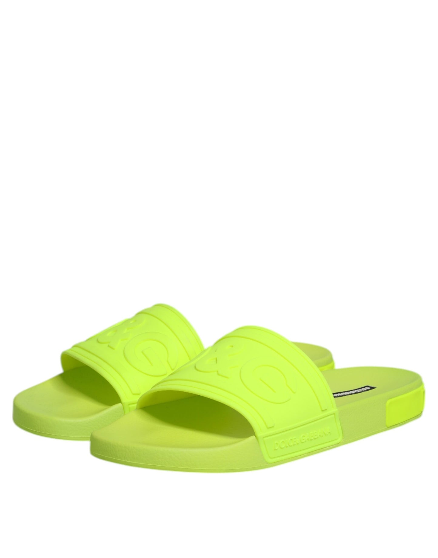 Dolce & Gabbana Green Rubber Slides Sandals Beachwear Shoes Dolce & Gabbana
