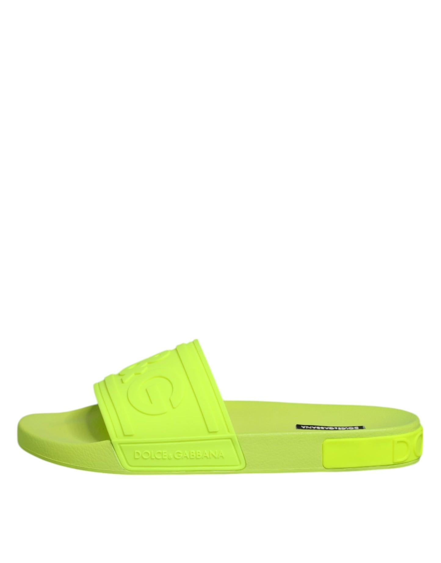 Dolce & Gabbana Green Rubber Slides Sandals Beachwear Shoes Dolce & Gabbana