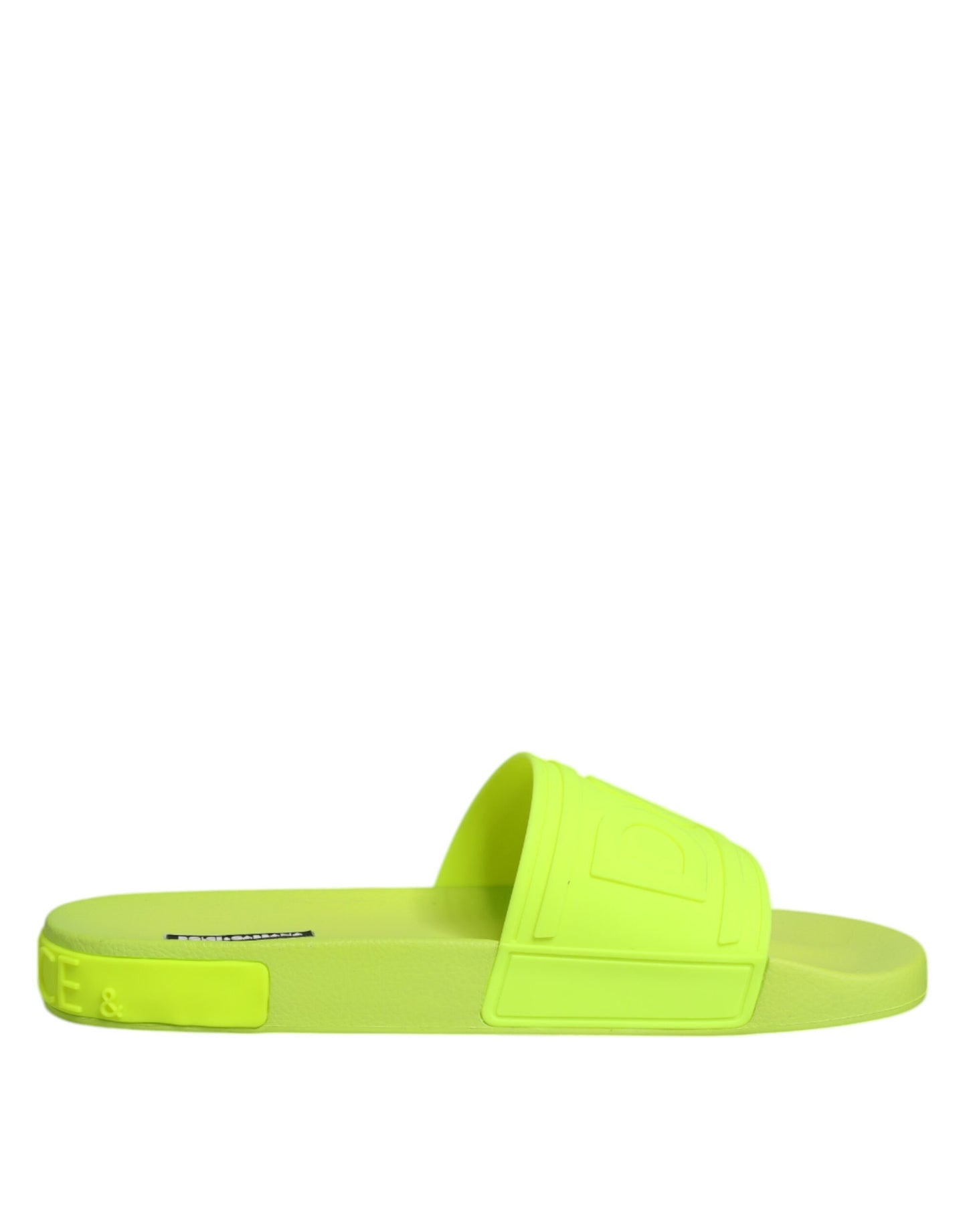 Dolce & Gabbana Green Rubber Slides Sandals Beachwear Shoes Dolce & Gabbana