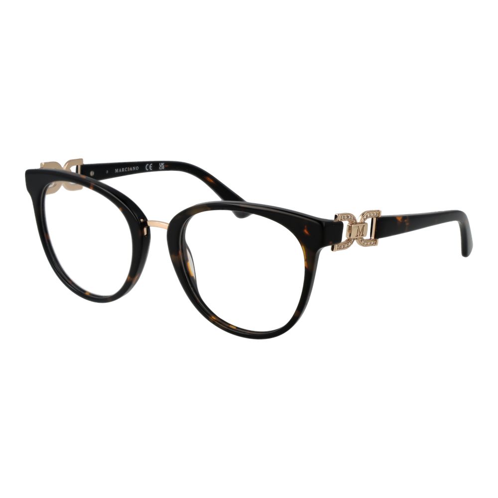 Marciano by Guess brown acetate glasses frames with clear lenses, stylish and lightweight eyewear for everyday wear.