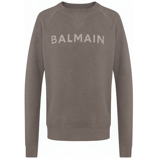 Balmain Gray Cotton Sweater Balmain