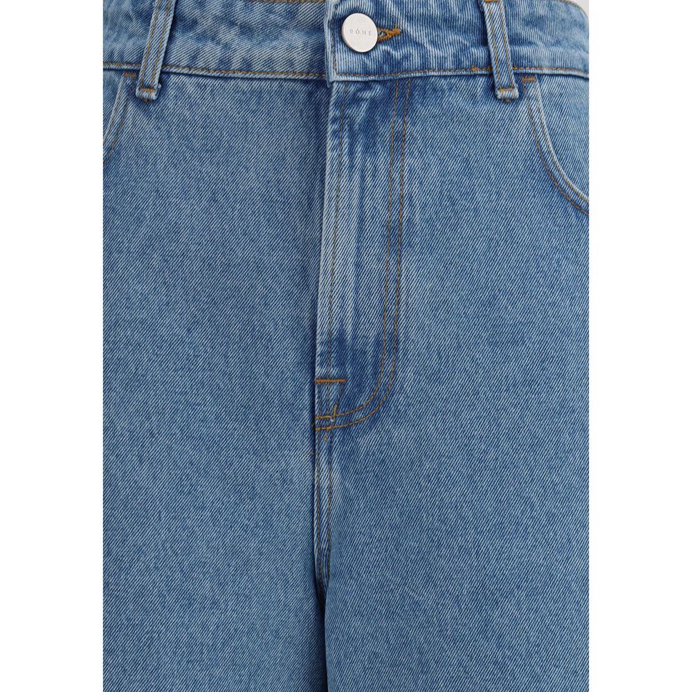 Rohe Blue Cotton Relaxed Fit Jeans Rohe