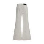 7FOR Beige Cotton Flared Jeans