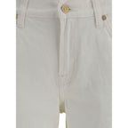7FOR Beige Cotton Flared Jeans