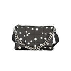 Black Desigual polyurethane women’s bag with textured surface and adjustable strap, stylish and functional accessory.
