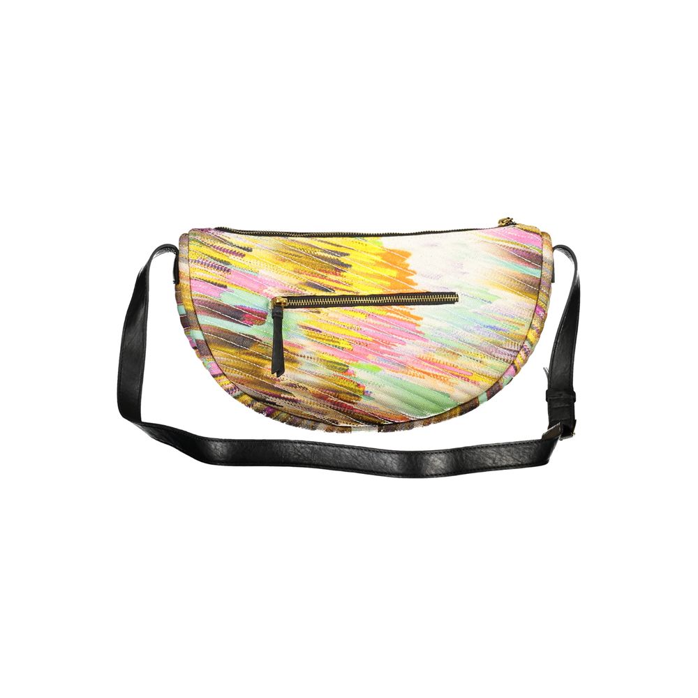 Desigual Giallo polyester shoulder bag for women with adjustable strap and vibrant yellow color.