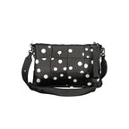 Desigual black polyurethane women's bag with stylish design, featuring sleek straps and textured surface, perfect for casual or chic outfits.