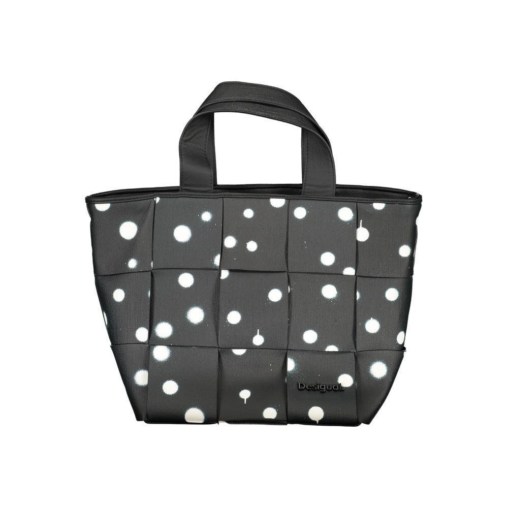 Desigual Nero black polyurethane shoulder bag for women with stylish design and adjustable strap, ideal for everyday use.