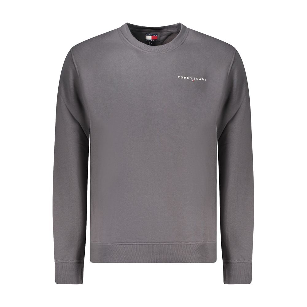 Tommy Hilfiger Grigio cotton men's sweatshirt with crew neck and long sleeves, casual style, front logo detail.