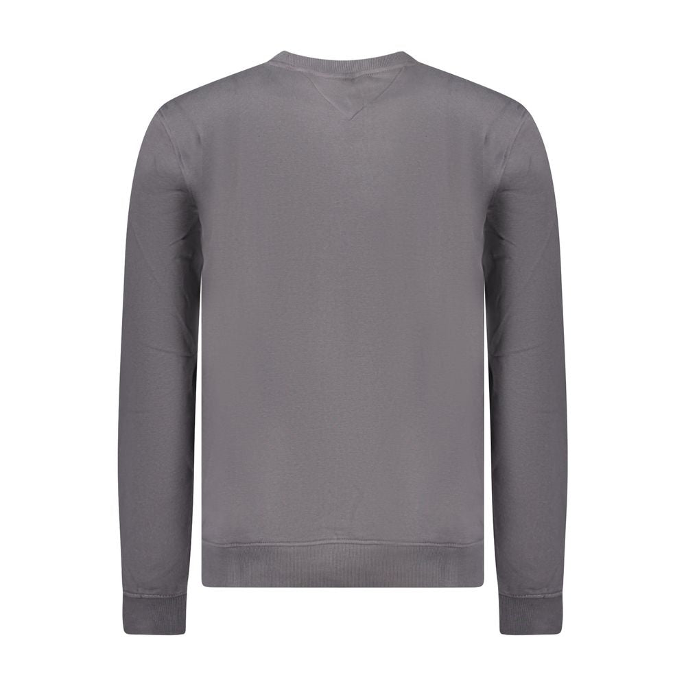 Tommy Hilfiger men's Grigio cotton sweatshirt with crew neck and long sleeves, featuring subtle brand logo detail.