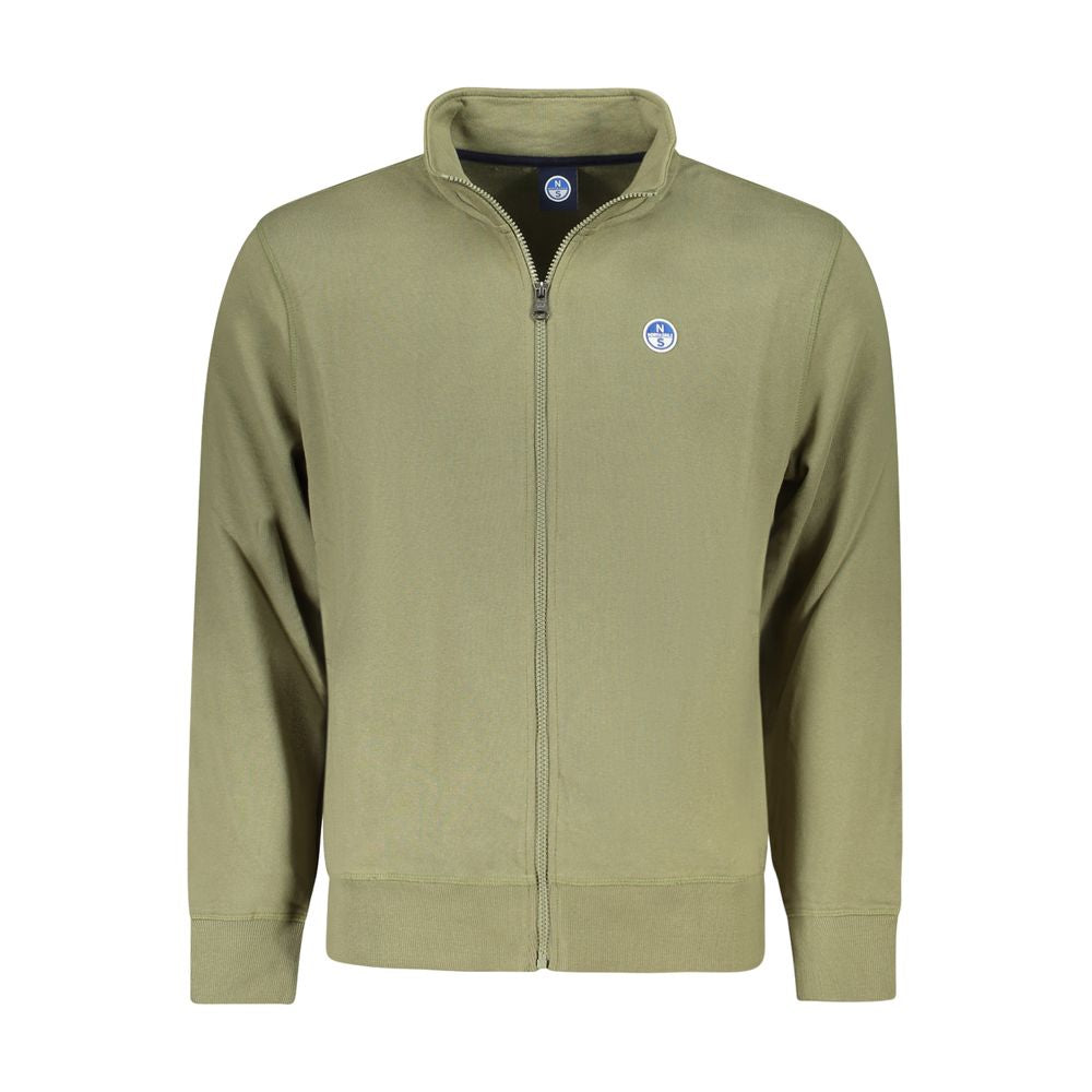 North Sails Verde cotton men's sweatshirt displayed on a hanger, featuring a classic crewneck design and North Sails branding.