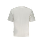 White cotton men's T-shirt by Guess Jeans with a classic fit and crew neckline, displayed on a plain background.