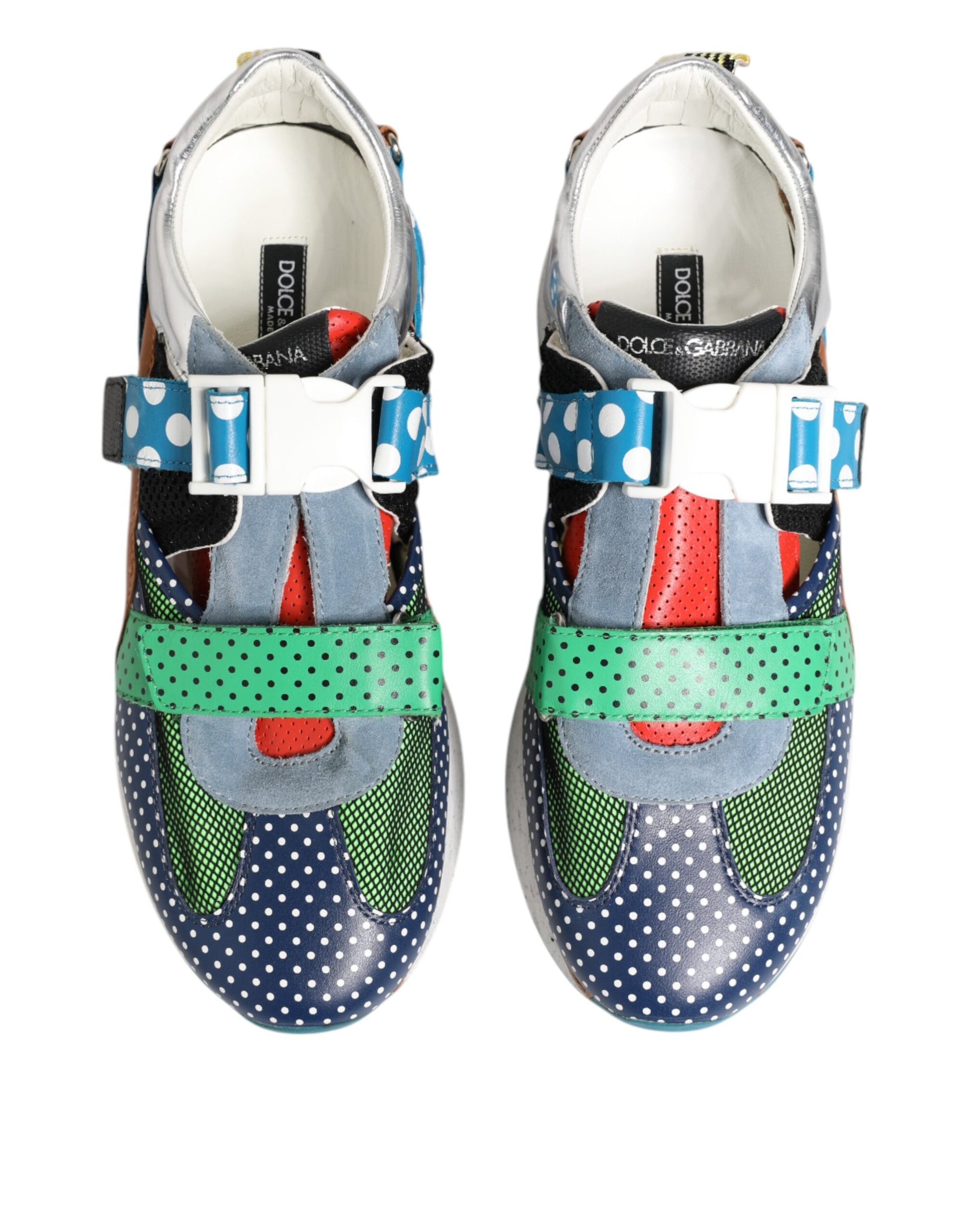 Dolce & Gabbana Multicolor Leather Low Top Sneakers Shoes Dolce & Gabbana