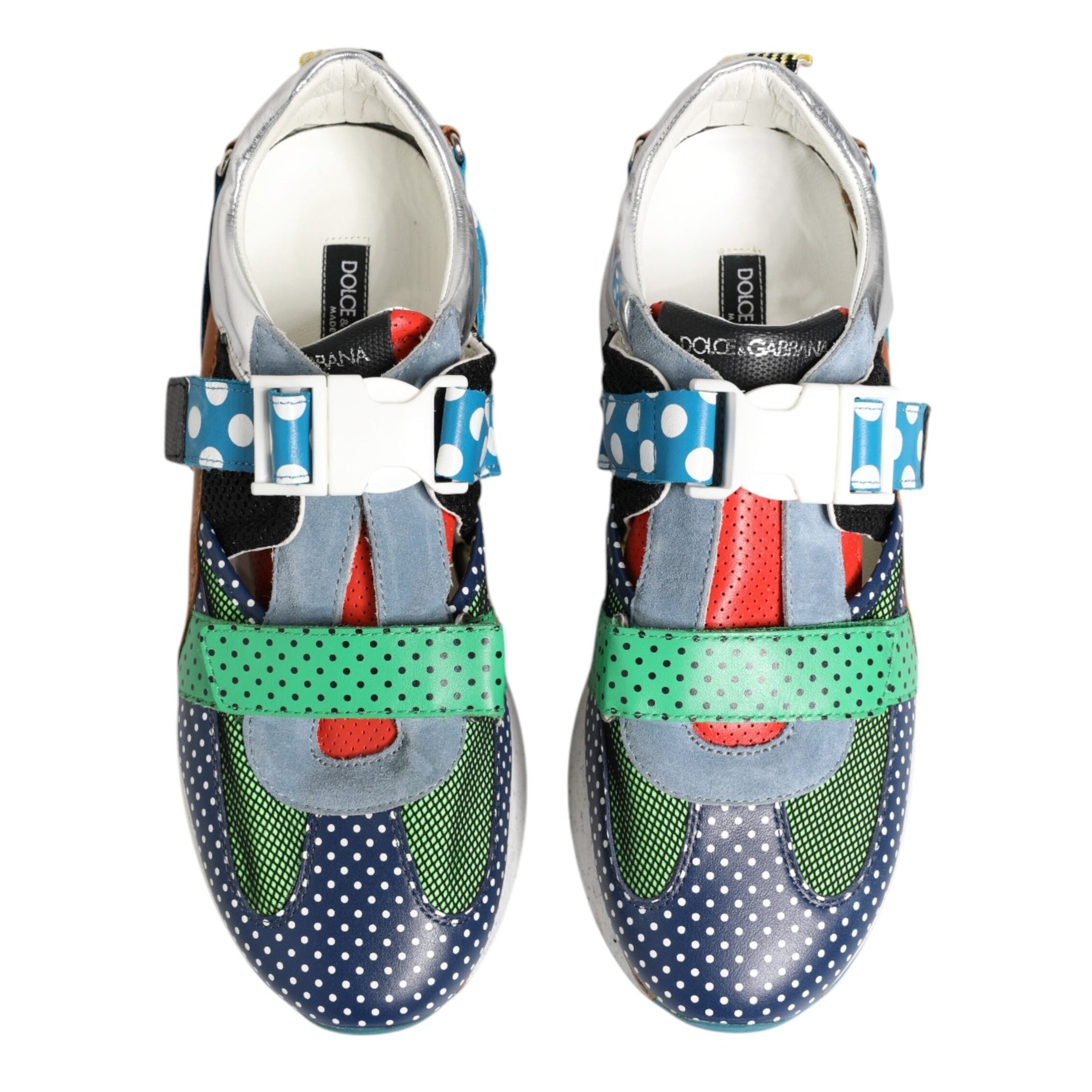 Dolce & Gabbana Multicolor Leather Low Top Sneakers Shoes