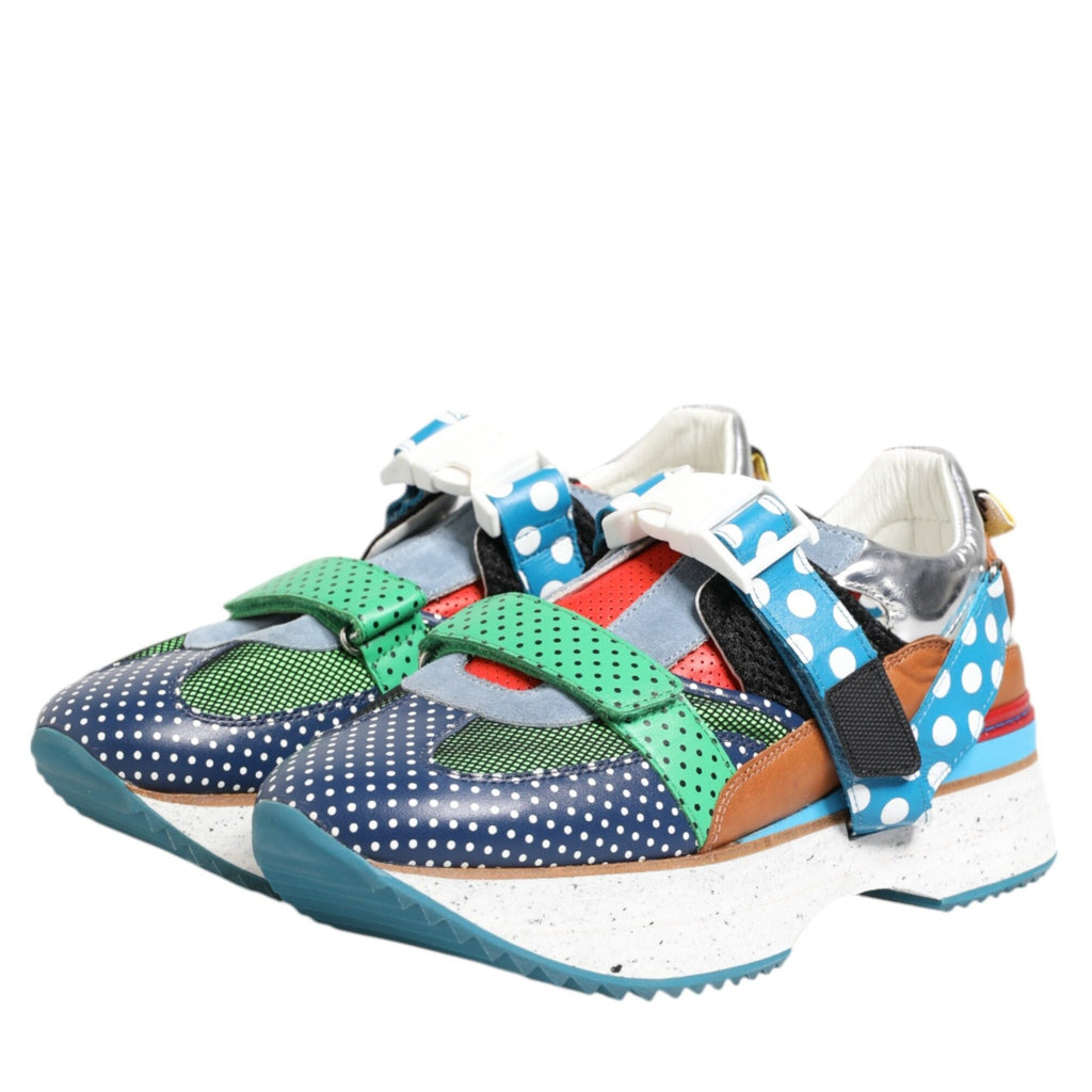 Dolce & Gabbana Multicolor Leather Low Top Sneakers Shoes