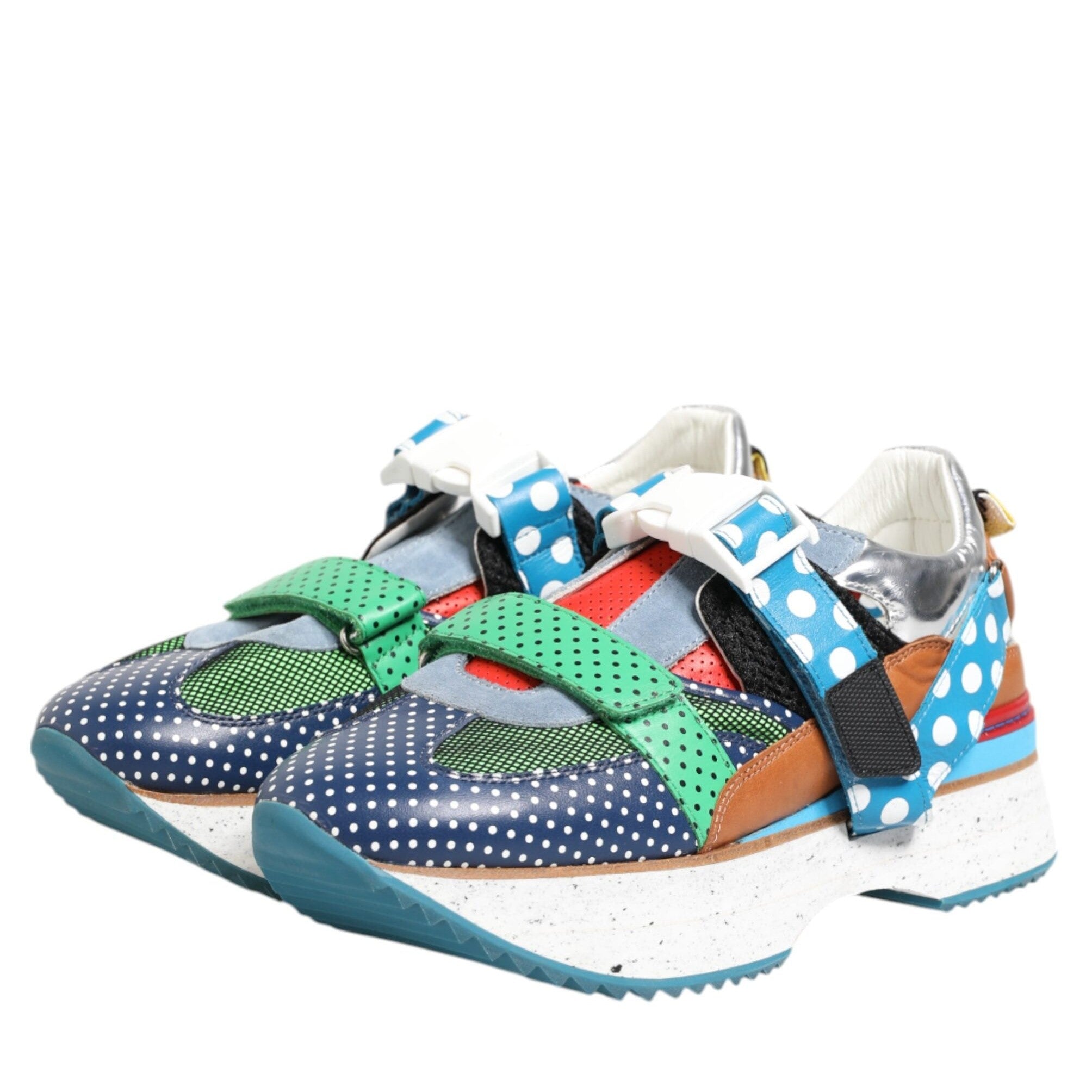 Dolce & Gabbana Multicolor Leather Low Top Sneakers Shoes