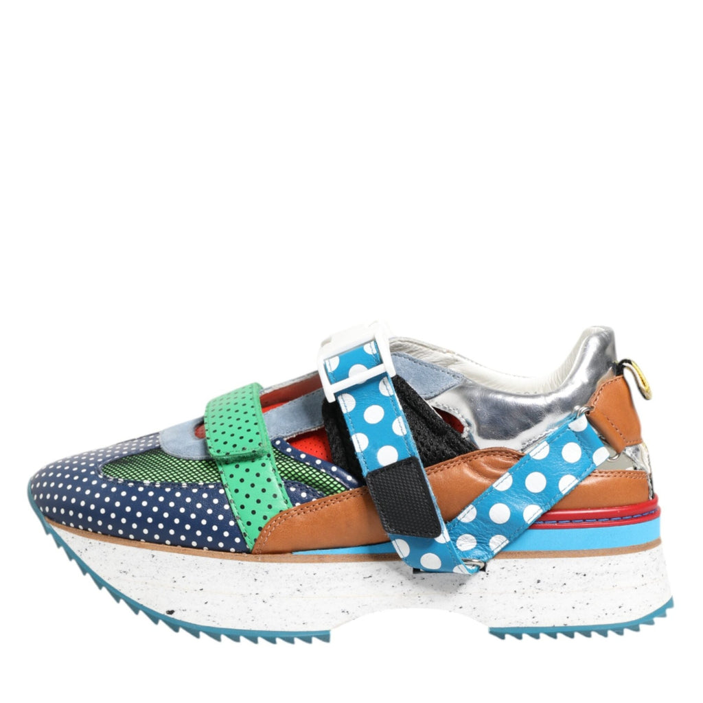 Dolce & Gabbana Multicolor Leather Low Top Sneakers Shoes