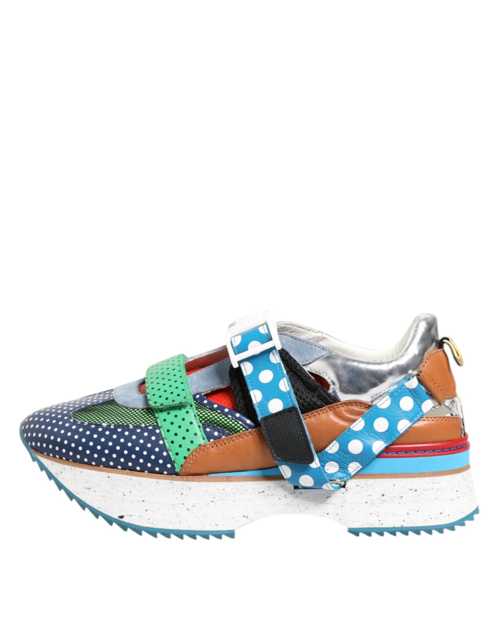 Dolce & Gabbana Multicolor Leather Low Top Sneakers Shoes Dolce & Gabbana