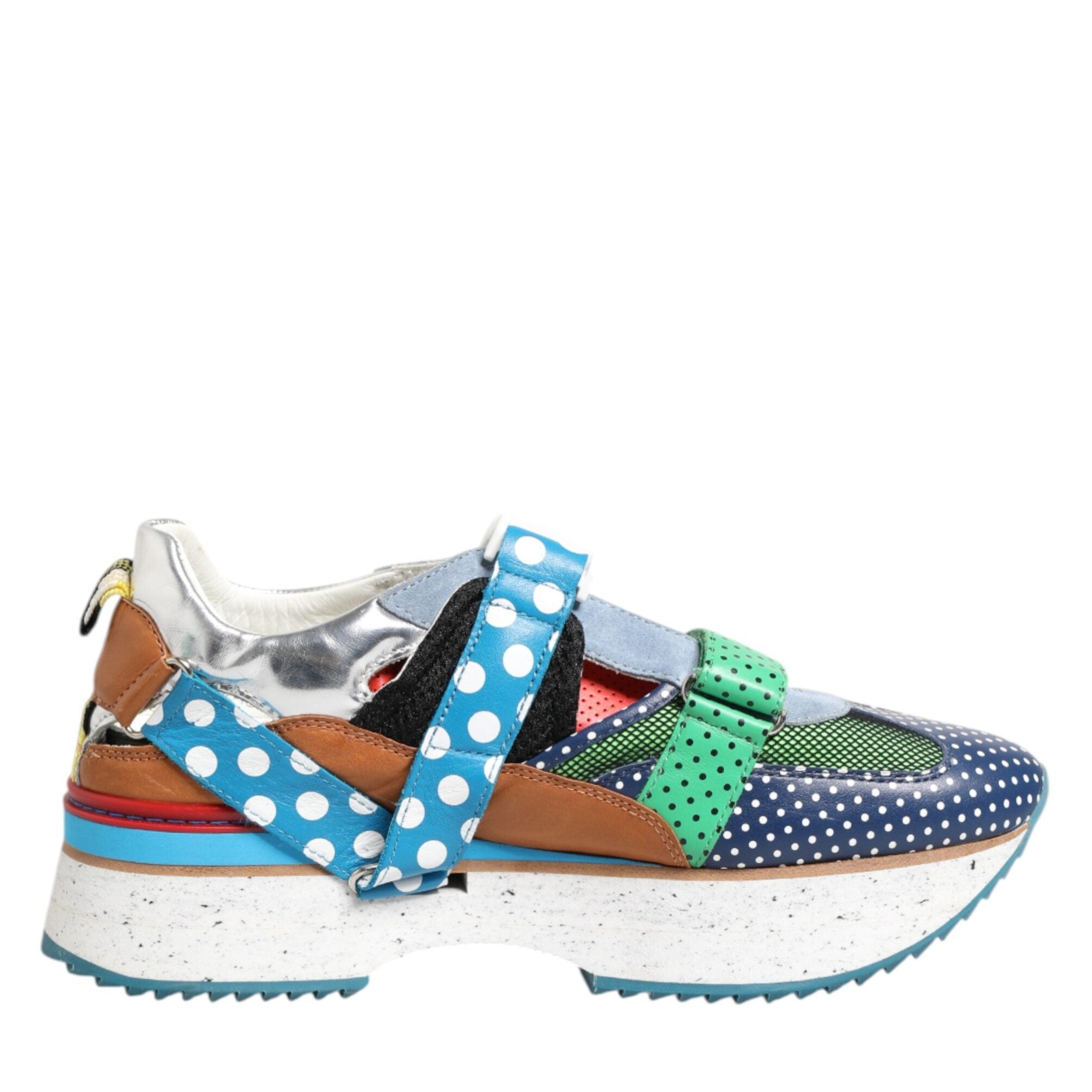 Dolce & Gabbana Multicolor Leather Low Top Sneakers Shoes