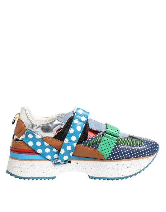 Dolce & Gabbana Multicolor Leather Low Top Sneakers Shoes Dolce & Gabbana