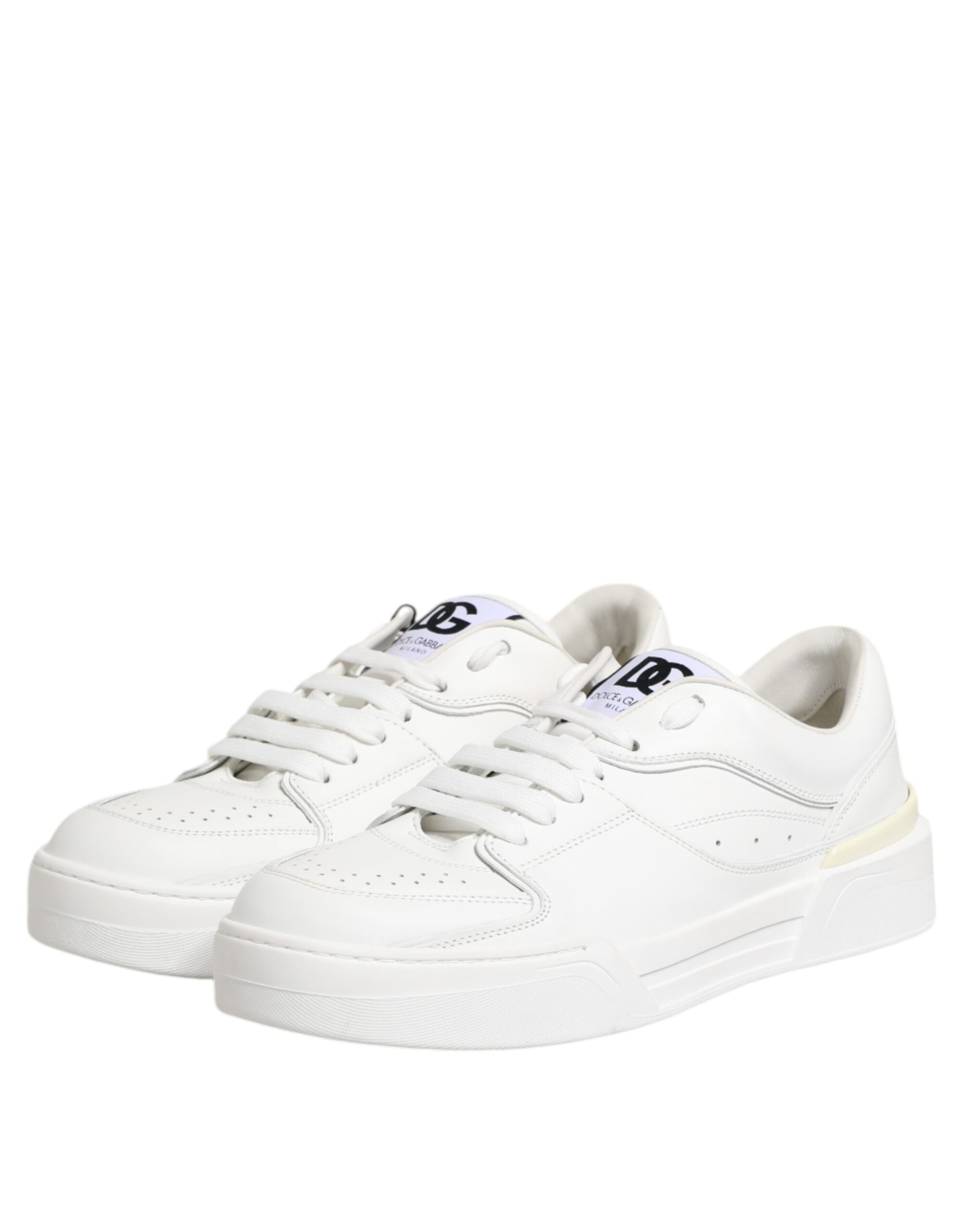 Dolce & Gabbana White Miami Leather Low Top Sneakers Shoes