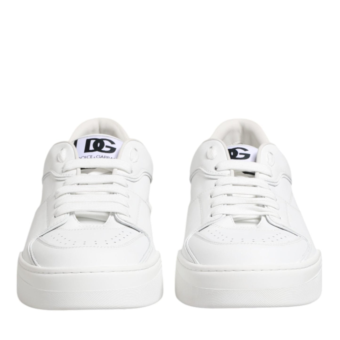 Dolce & Gabbana White Miami Leather Low Top Sneakers Shoes
