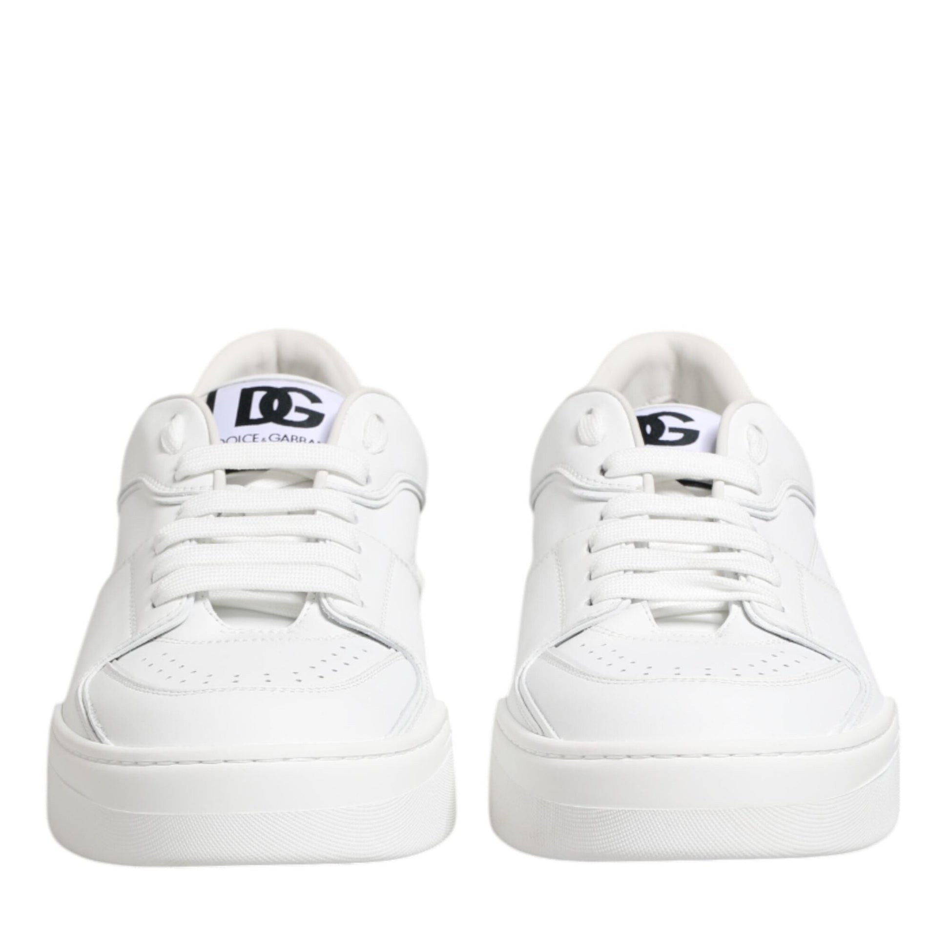 Dolce & Gabbana White Miami Leather Low Top Sneakers Shoes