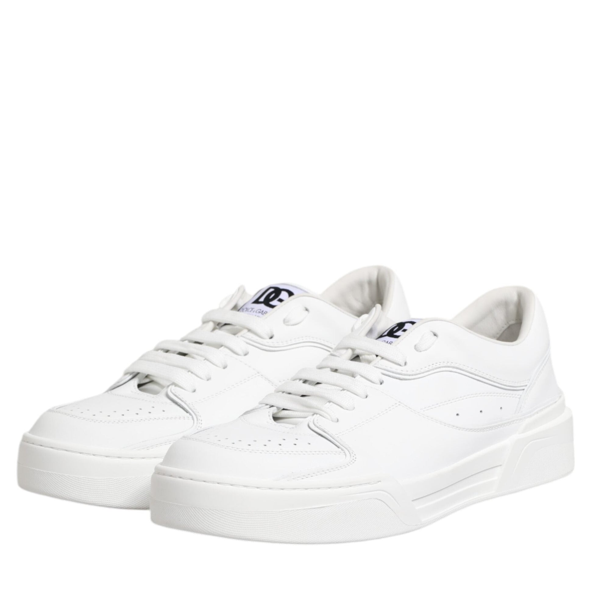 Dolce & Gabbana White Miami Leather Low Top Sneakers Shoes