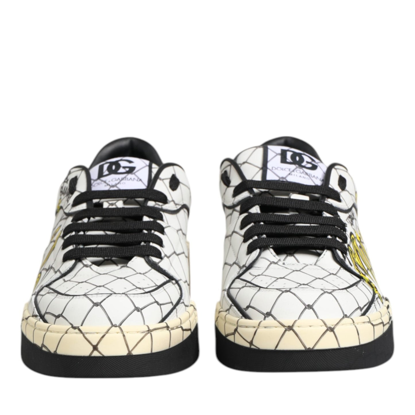 Dolce & Gabbana White Logo Print Low Top Men Sneakers Shoes Dolce & Gabbana