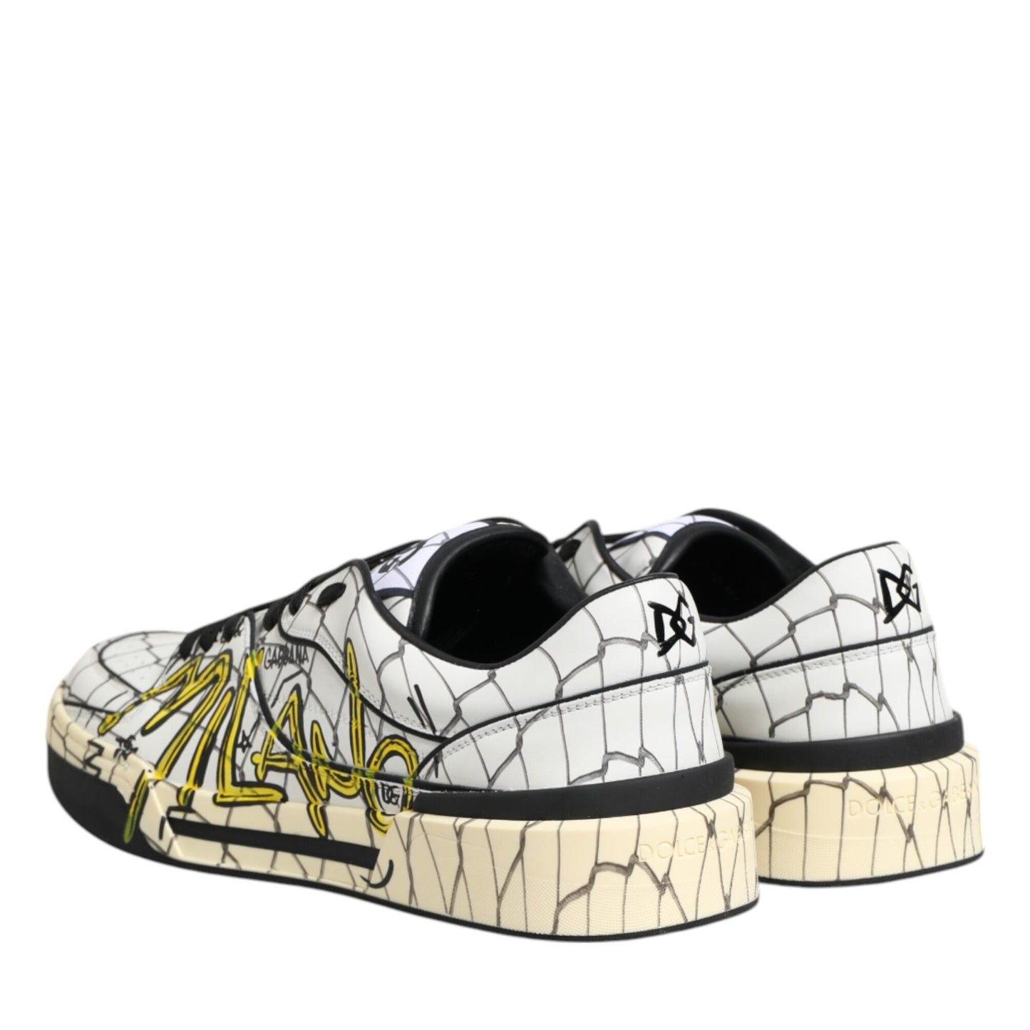 Dolce & Gabbana White Logo Print Low Top Men Sneakers Shoes Dolce & Gabbana