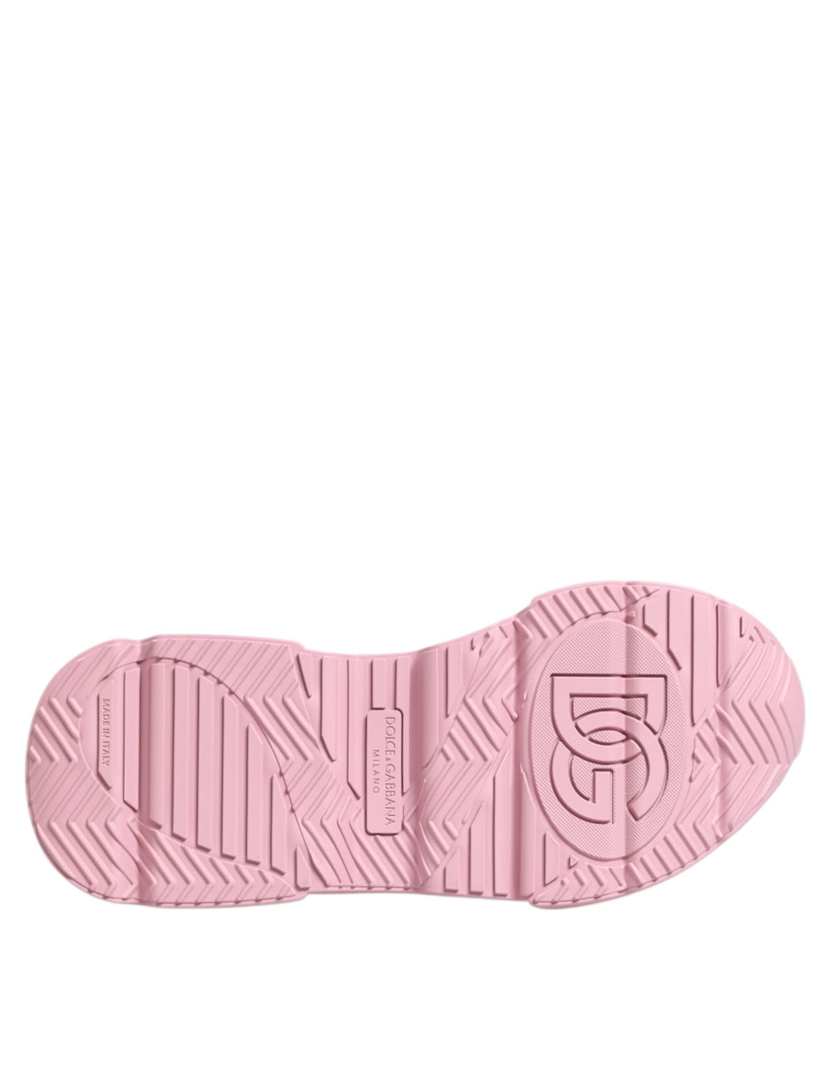 Pink leather Dolce & Gabbana Daymaster low top sneakers with white laces and stylish design.