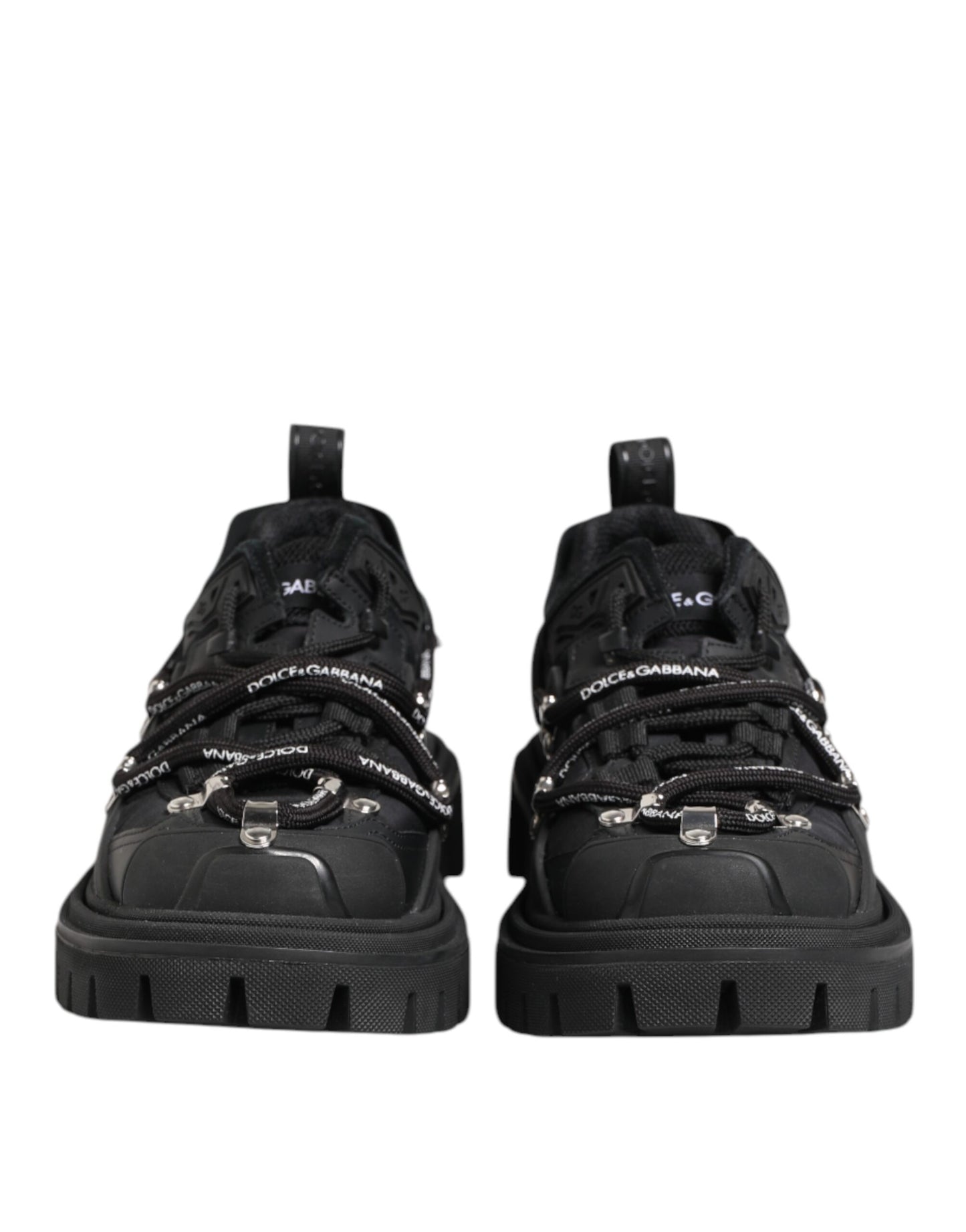 Dolce & Gabbana Black Low Top Lace Up Trekking Sneakers Shoes Dolce & Gabbana