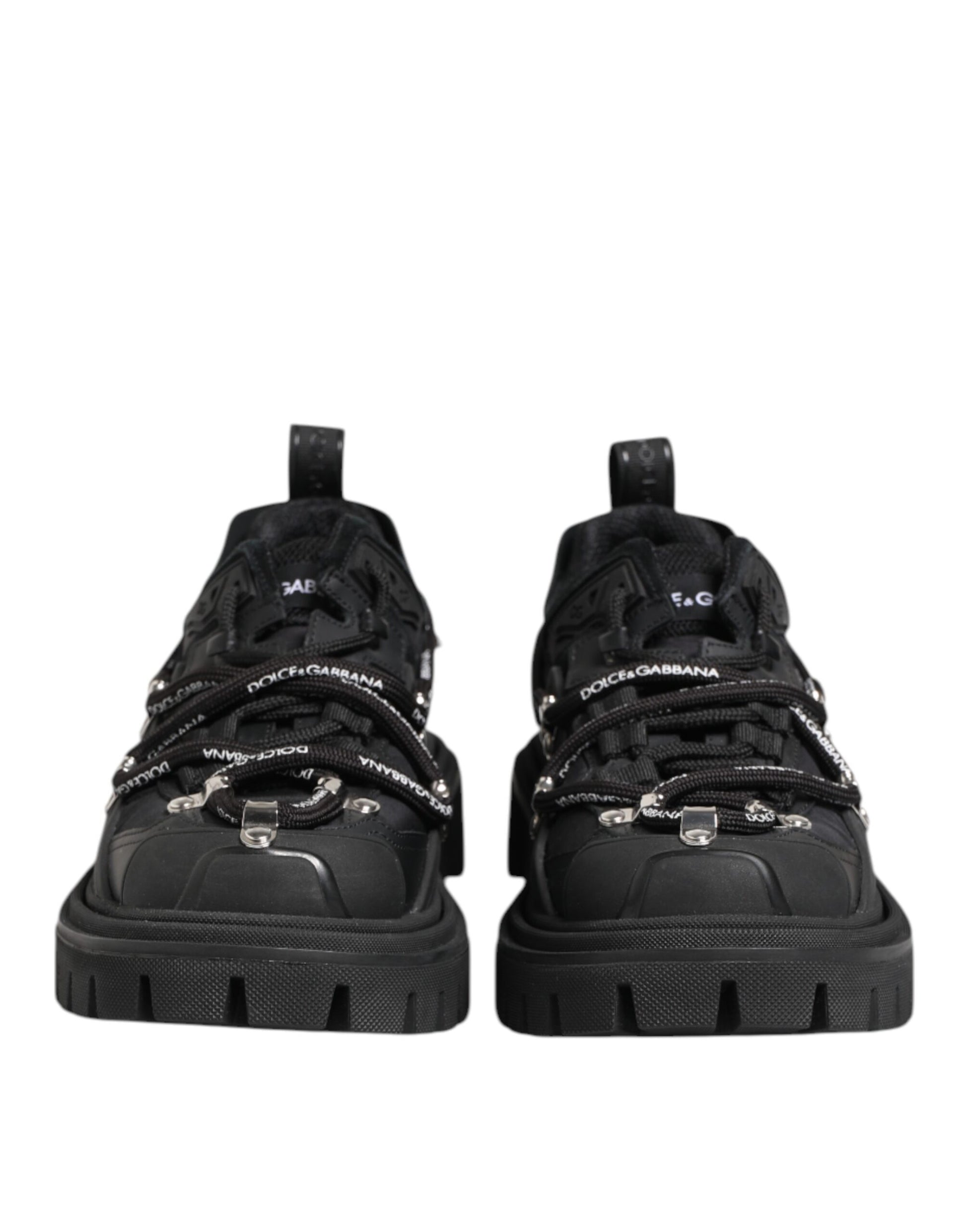 Dolce & Gabbana Black Low Top Lace Up Trekking Sneakers Shoes Dolce & Gabbana