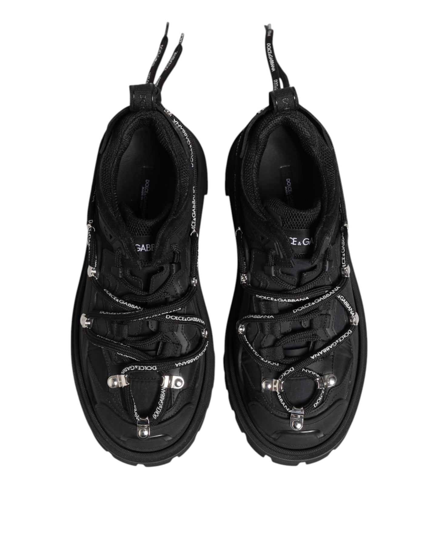 Dolce & Gabbana Black Low Top Lace Up Trekking Sneakers Shoes Dolce & Gabbana