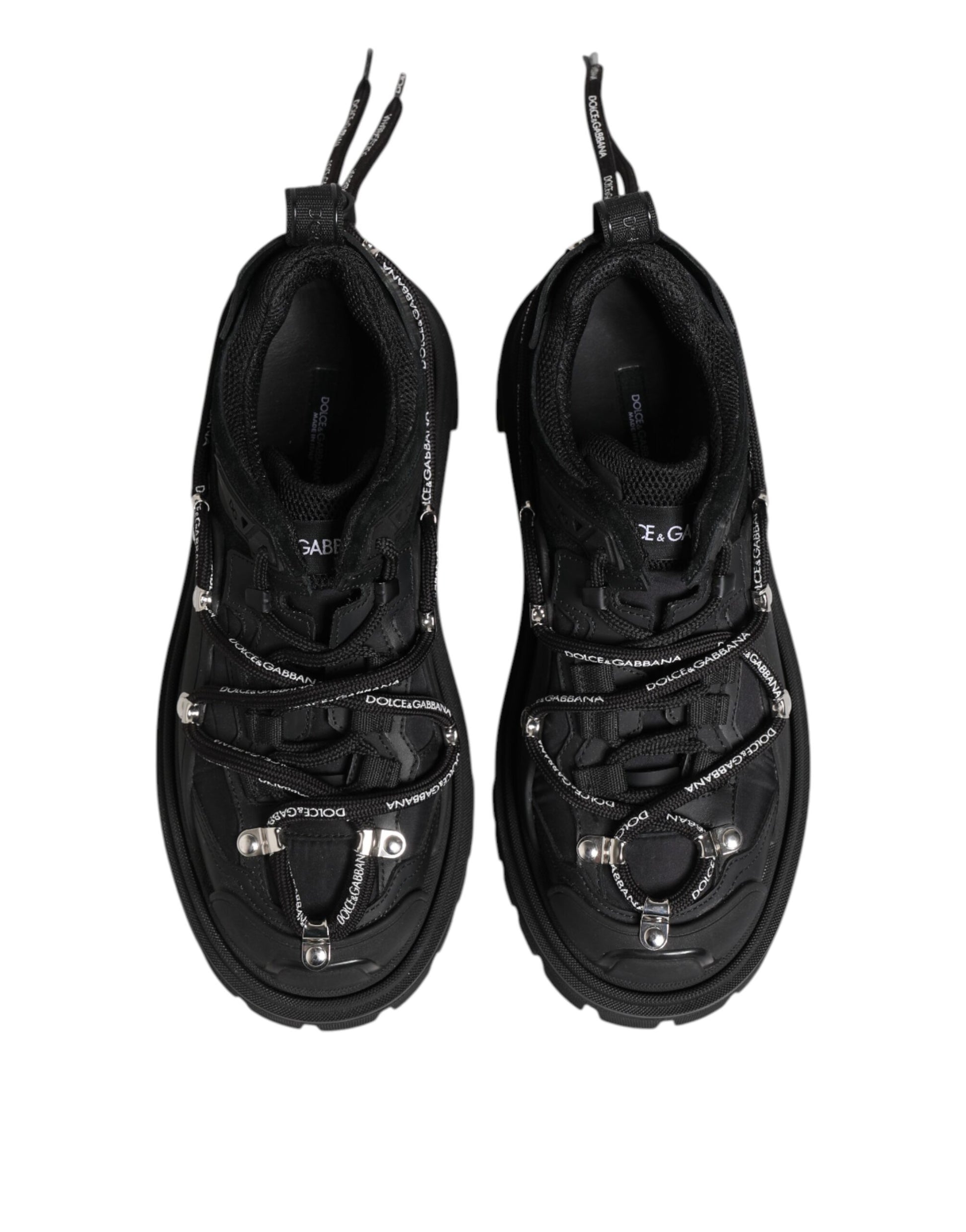 Dolce & Gabbana Black Low Top Lace Up Trekking Sneakers Shoes Dolce & Gabbana