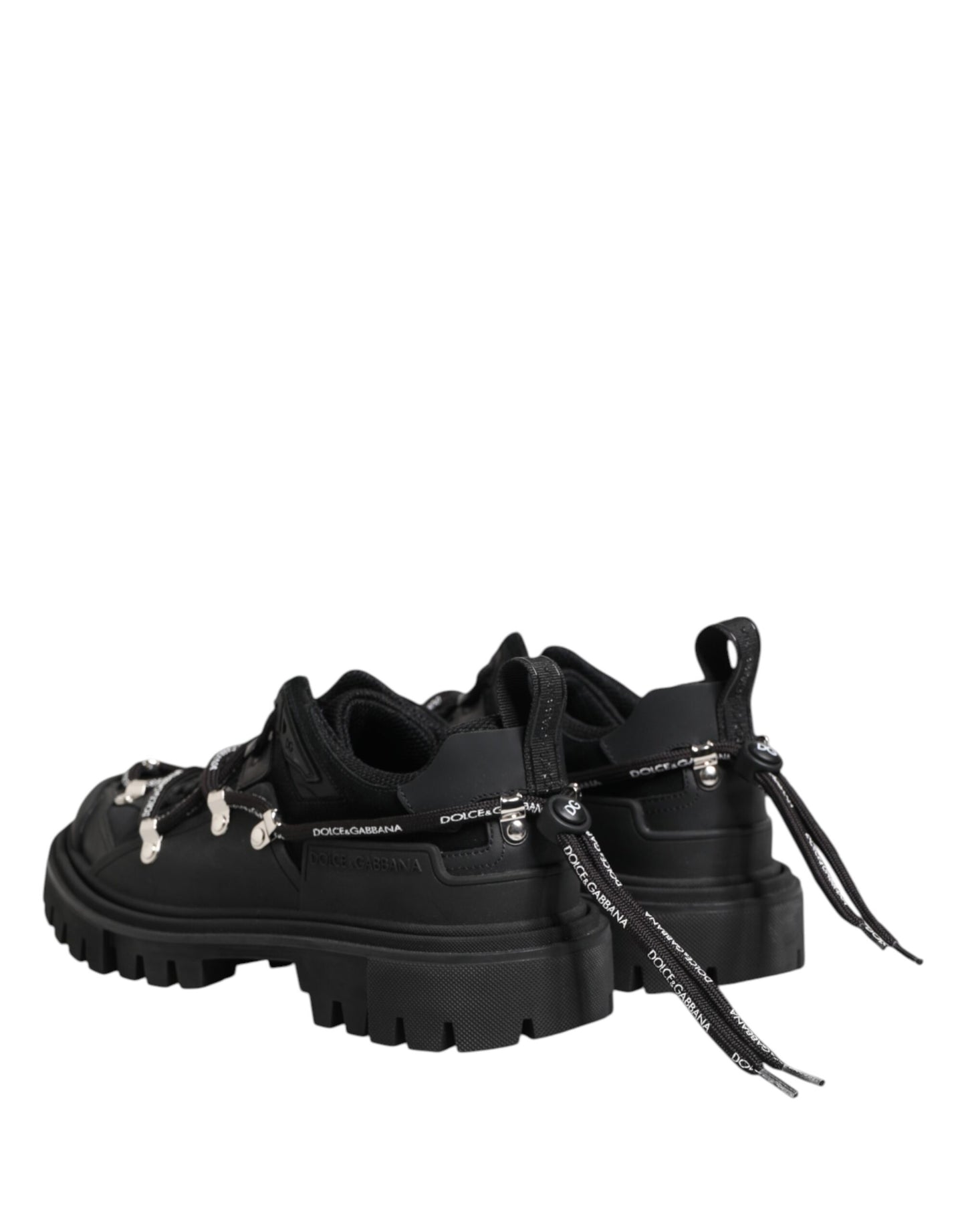 Dolce & Gabbana Black Low Top Lace Up Trekking Sneakers Shoes Dolce & Gabbana