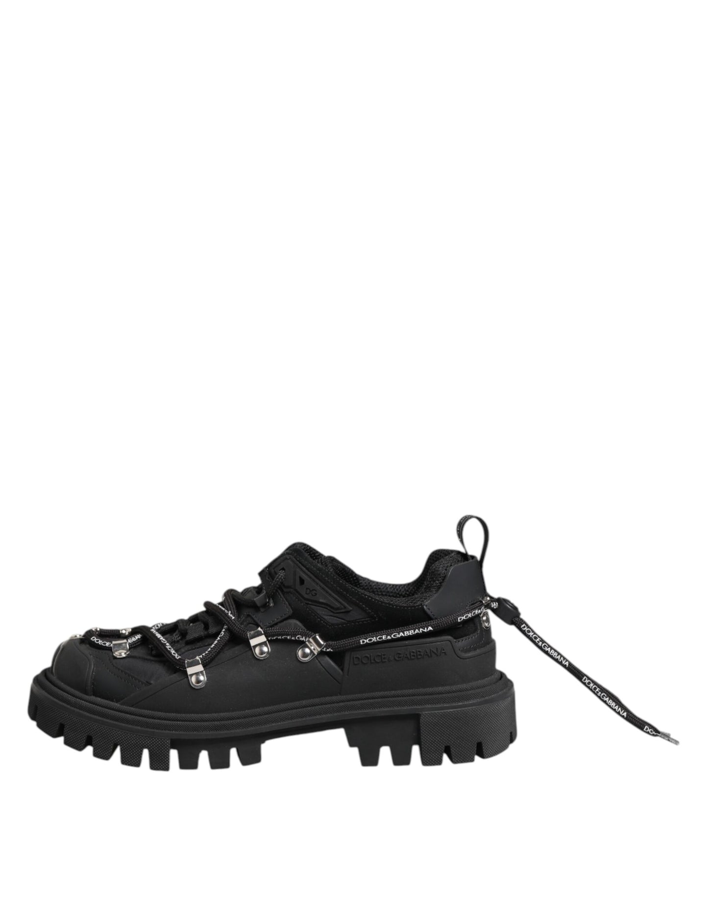 Dolce & Gabbana Black Low Top Lace Up Trekking Sneakers Shoes Dolce & Gabbana