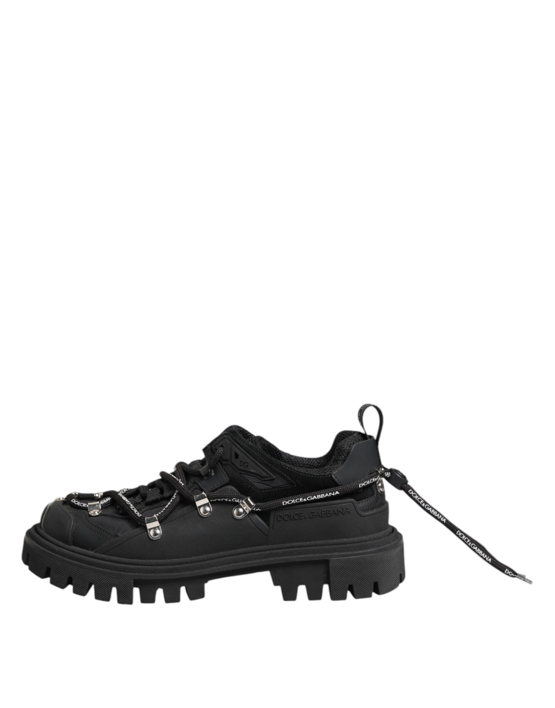 Dolce & Gabbana Black Low Top Lace Up Trekking Sneakers Shoes Dolce & Gabbana
