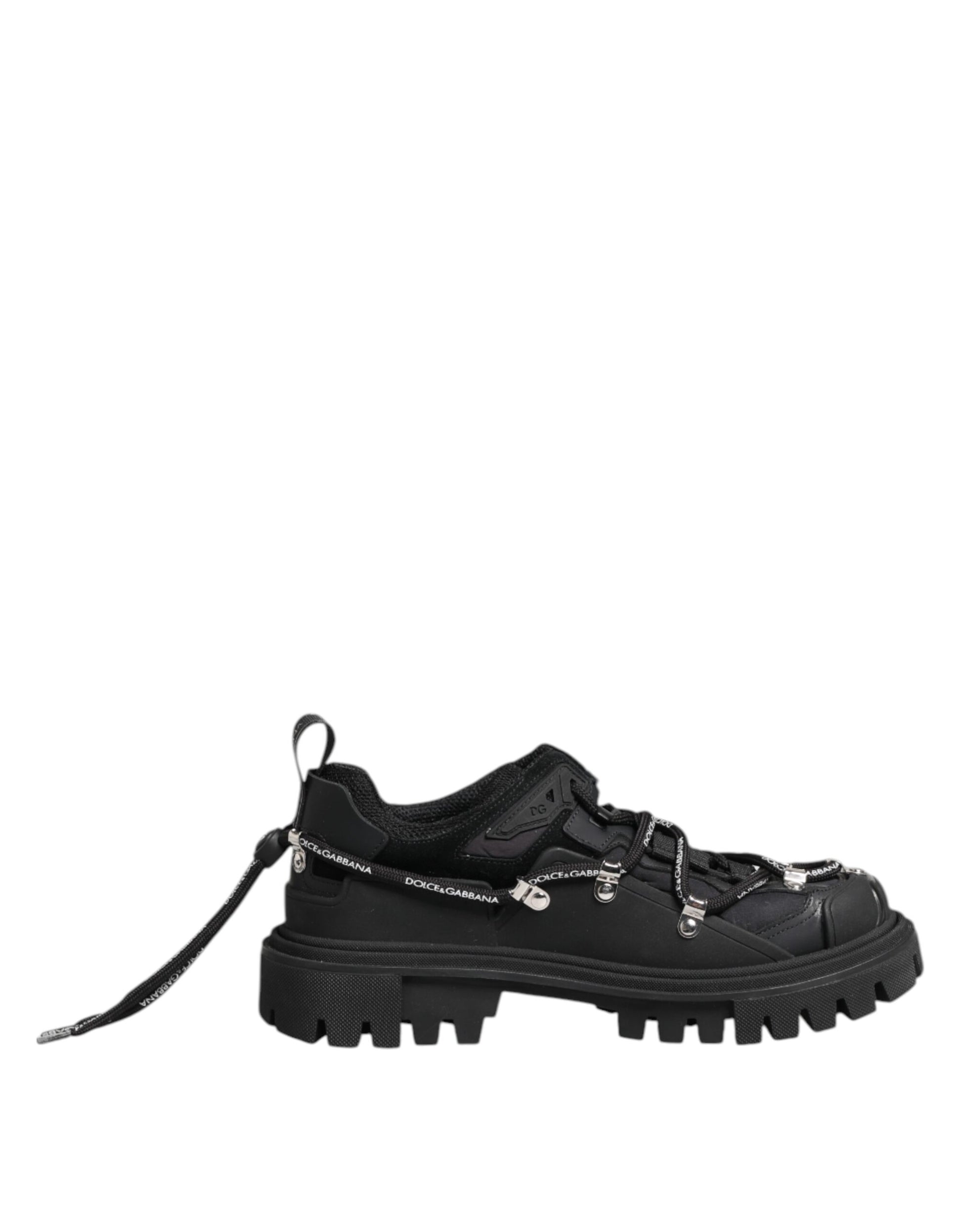 Dolce & Gabbana Black Low Top Lace Up Trekking Sneakers Shoes Dolce & Gabbana