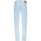 Light blue Guess Jeans men's cotton jeans with classic fit and five-pocket design, displayed on a neutral background.