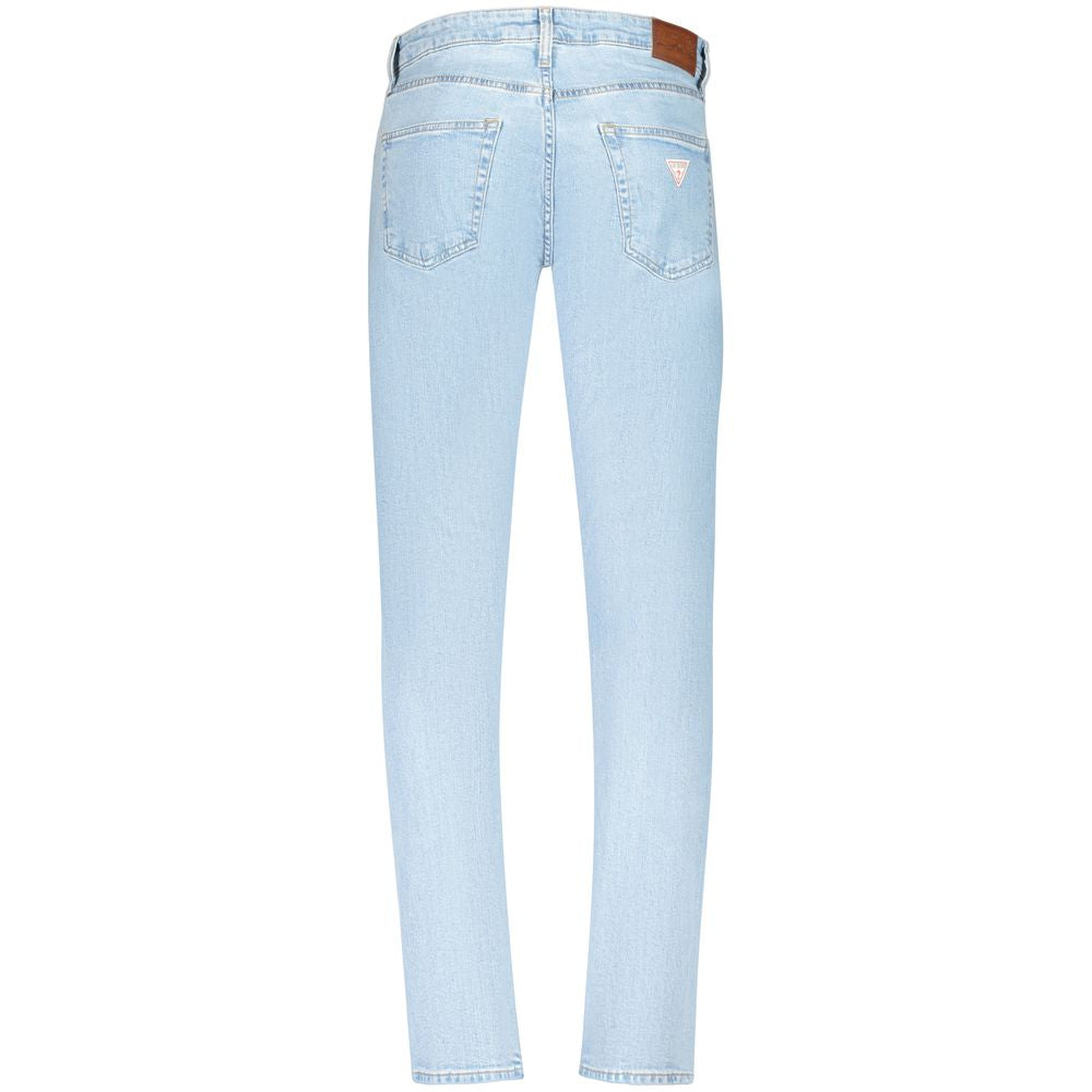 Light blue Guess Jeans men's cotton jeans with classic fit and five-pocket design, displayed on a neutral background.