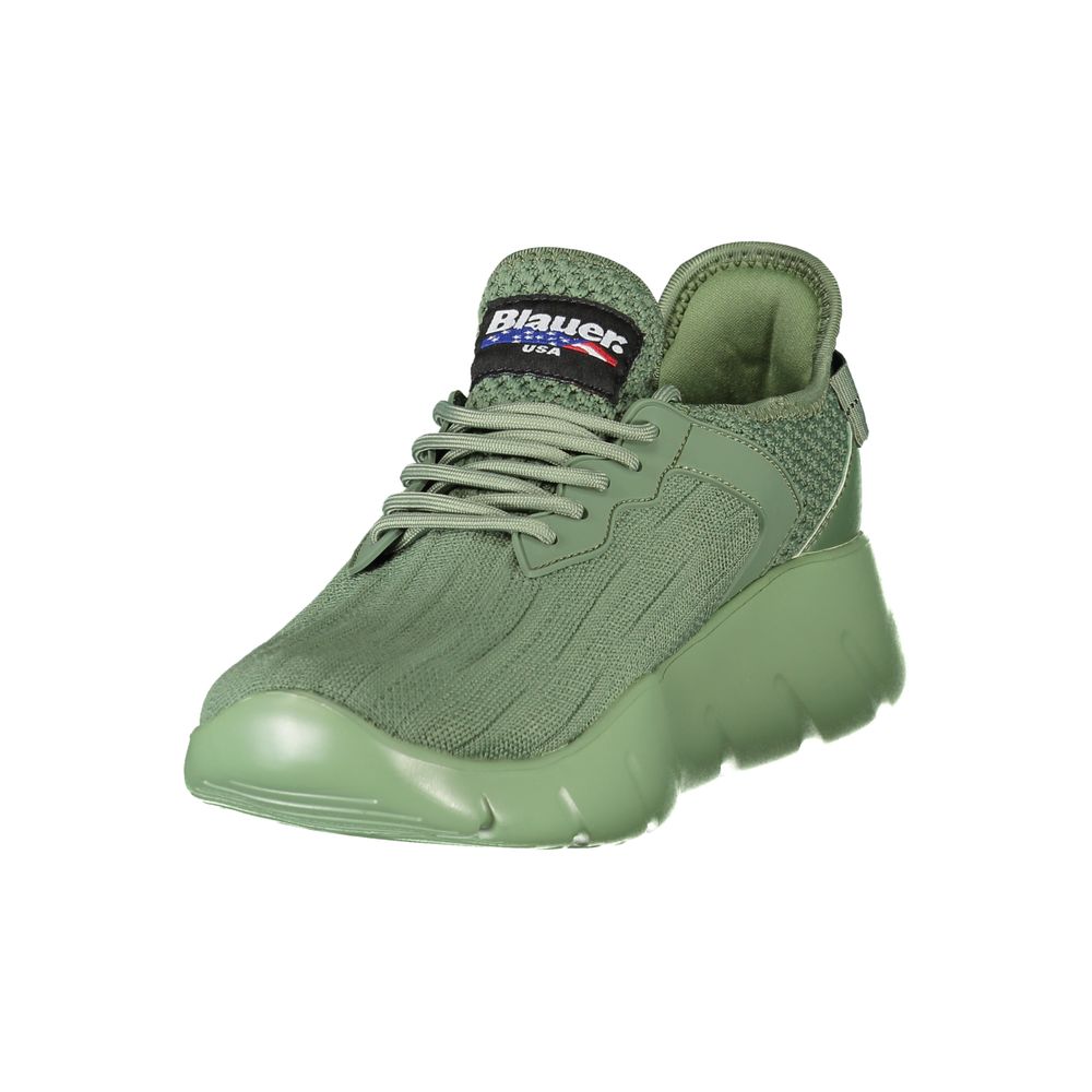 Blauer Verde polyester men's sneaker featuring a sleek design with green accents and comfortable athletic style.