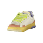 White Blauer women's polyurethane sneakers with laces and sporty design, featuring comfortable sole and stylish look.