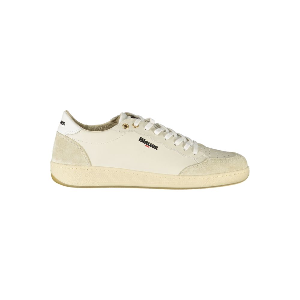 Blauer Bianco Poliuretano Uomo sneaker showing white synthetic upper and sporty design, ideal for casual men's footwear.