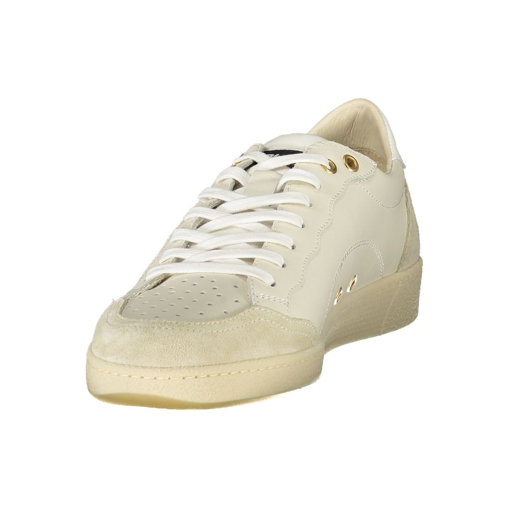 Blauer Bianco polyurethane men's sneaker with white design and casual athletic style, featuring laces and a rubber sole.