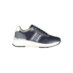 Blauer men's polyester sneaker with white sole and navy blue upper, featuring casual athletic style and lace-up design.