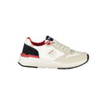 White Blauer men's polyurethane sneaker with lace-up design and sporty look, featuring a clean, modern style.