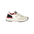 White Blauer men's polyurethane sneaker with lace-up design and sporty look, featuring a clean, modern style.