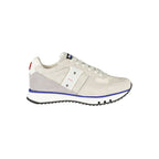 Blauer Grigio polyurethane men's sneaker with white sole, stylish casual footwear, close-up view showing texture and design details.